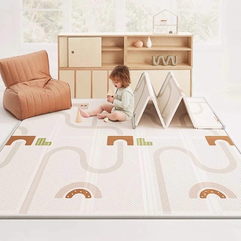 الرضع تلعب حصيرة طوي المضادة للبكتيريا XPE حصيرة للزحف تصميم على الوجهين امتصاص الصدمات وتنفس التعليمية الكلمة حصيرة #2