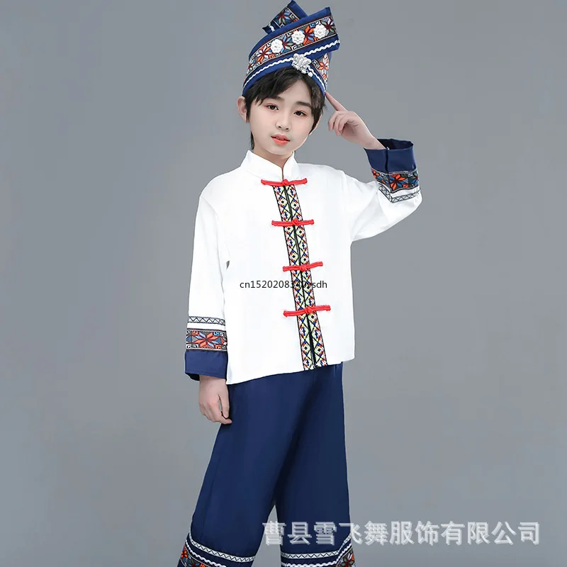 Conjunto de trajes de baile Zhuang para niños, ropa para niños, nuevo estilo, disfraces de reconocimiento, actuación para niños y niñas