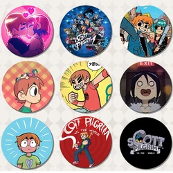 58MM Anime Cartoon Figures Scott Pilgrim Takes Off Wallace Ramona Brooch Badge Fashion Button Pins Backpack Clothes Decoration