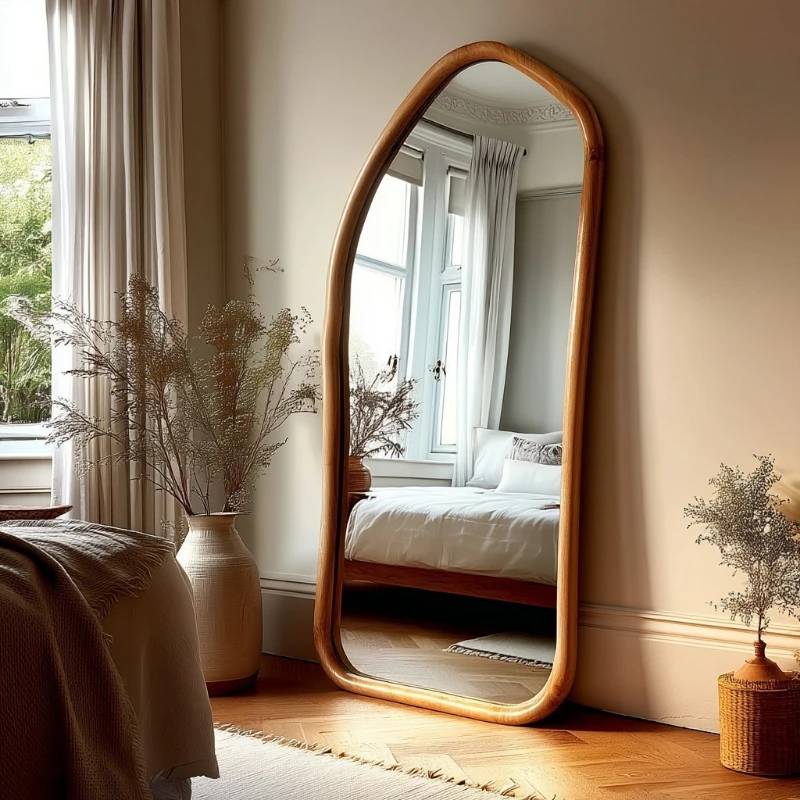 

Medieval special-shaped full-body mirror wall hanging household entry full-length mirror French cloakroom fitting