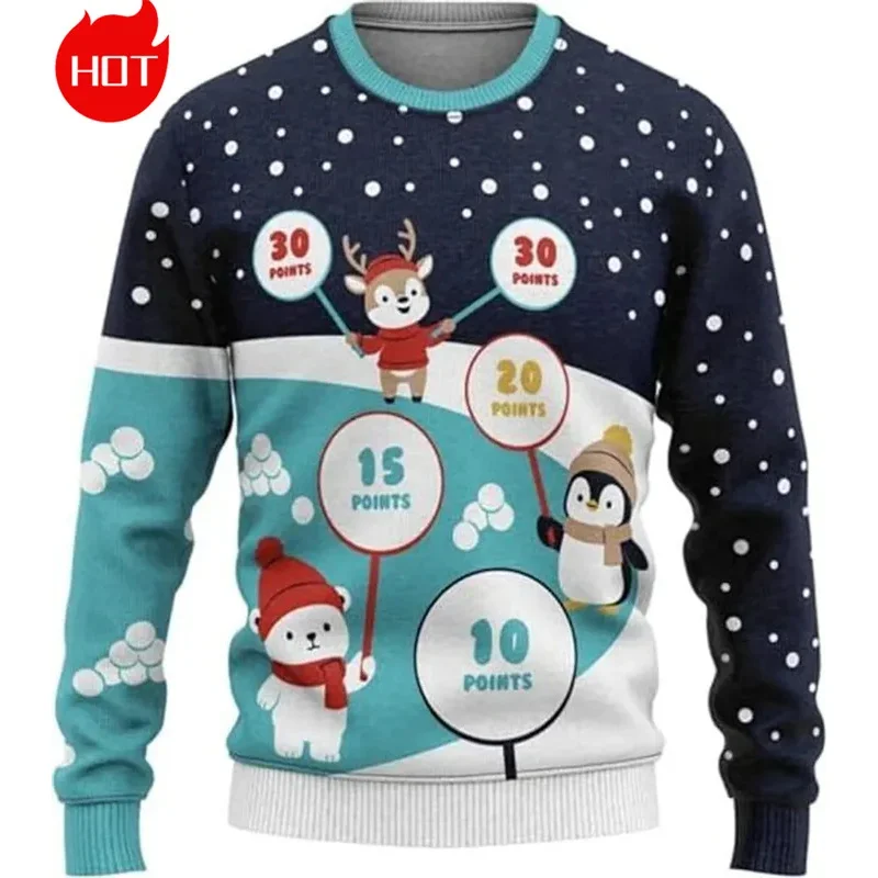 3D Xmas Printed Sweatshirts Mens Ugly Christmas Sweater Funny Fashion New In Sweaters Ugly Sweaters Christmas Jumper Men Clothes