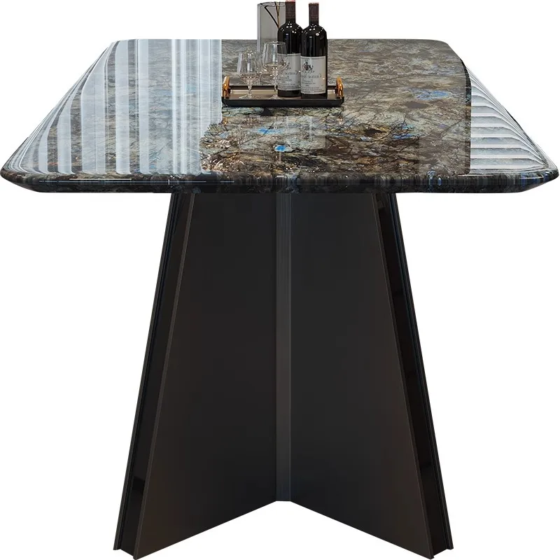 

Advanced marble dining table Modern simple rectangular dining table and chair combination