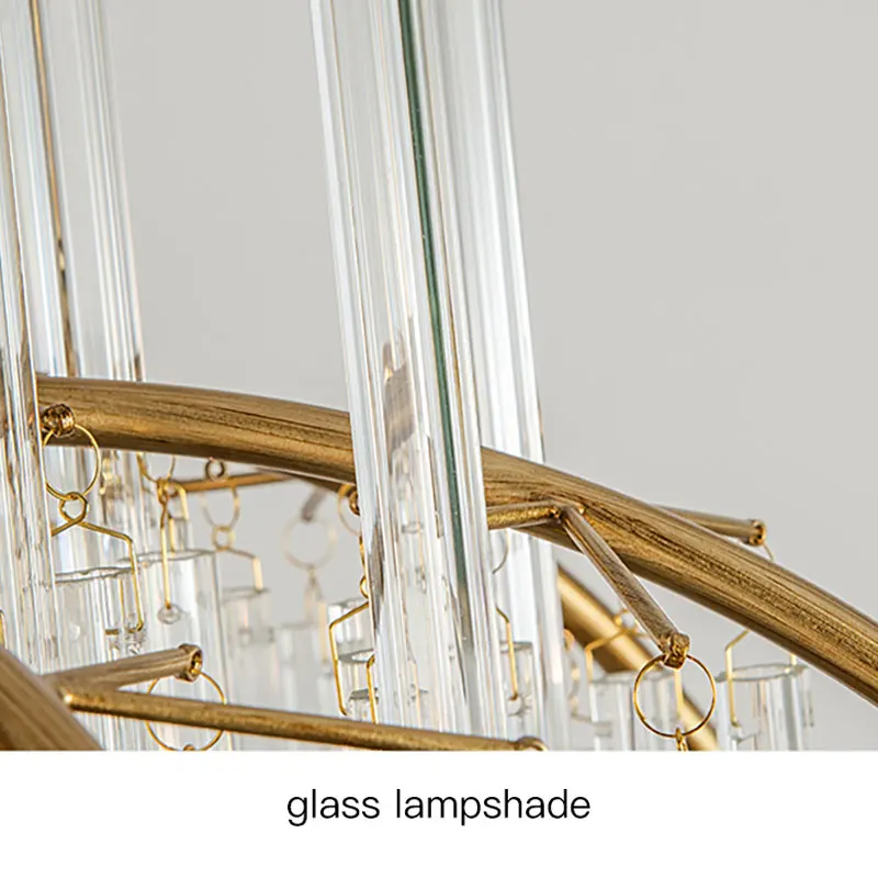 

European Luxury Crystal Chandelier for Villa Restaurant Bedroom Lamps American Led Copper Dining Room Living Room Pendant Lights