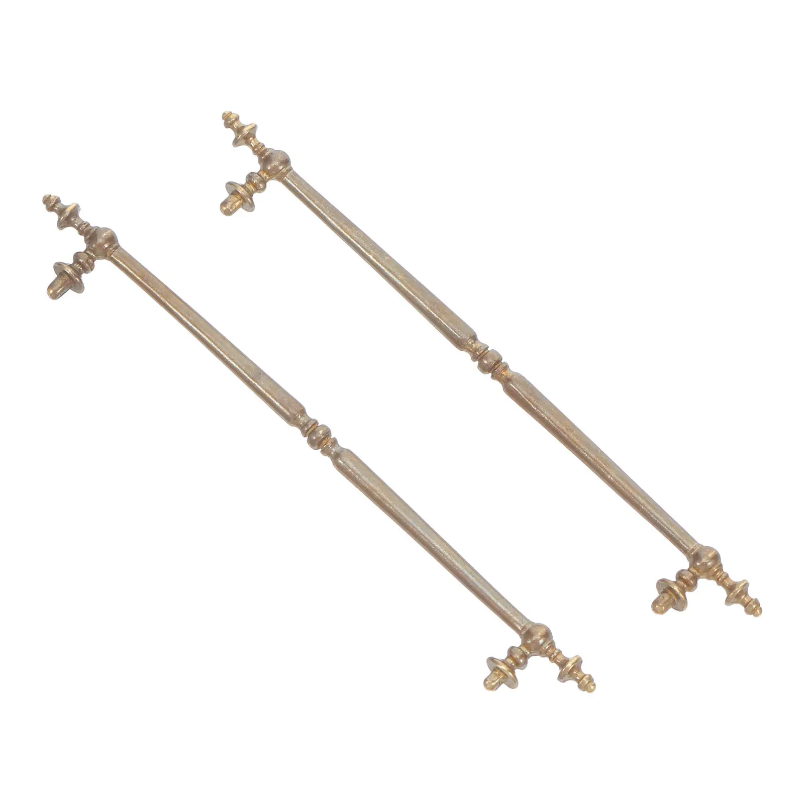 

2Pcs Miniature Kitchen Drawer Pulls Vintage Metal Cabinet Handles for Dollhouse Furniture Hardware DIY Miniature Dollhouse Knobs