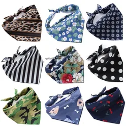 Dog Bandana Adjustable Cotton Pet Dog Bibs Black White Striped Dog Triangle Scarf Christmas Halloween Dog Bandanas Dog Costume