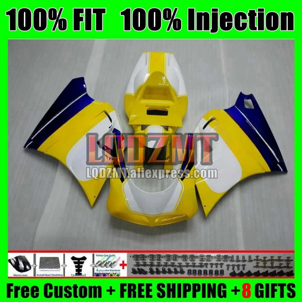 Stock Yellow Injection For DUCATI 748 853 916 996 998 S R 94 95 96 97 98 99 00 01 02 126No.0 916S 996S 998S 1994 2002 Fairings