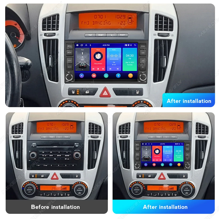 MEKEDE 7 Inch Android Car Radio Multimedia Player Wireless Carplay Auto For KIA CEED 2007 2008 2009 BT WIFI RDS GPS Navigation