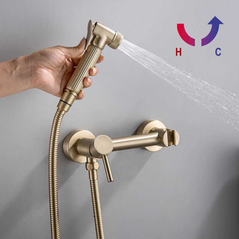 Brass Bidet Tap Faucet Washer Bathroom Muslim Shower Ducha Hygienic Cold Hot Water Mixer Toilet Bidet Crane Shower Shattaf Spray