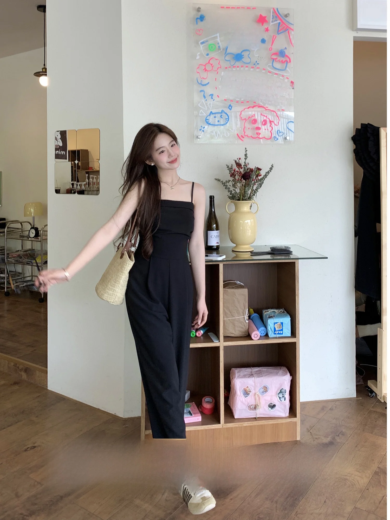 

Faionable High-Waisted One-Piece Suit for Women Spring Design Sensation Casual Sle Polyester Fiber High Waist Spring Wear