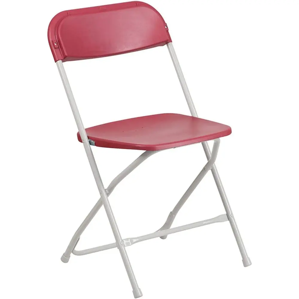 

Durable Stackable Plastic Chairs - Red with White, Ideal for Events, 700-lb Capacity, 10-Pack