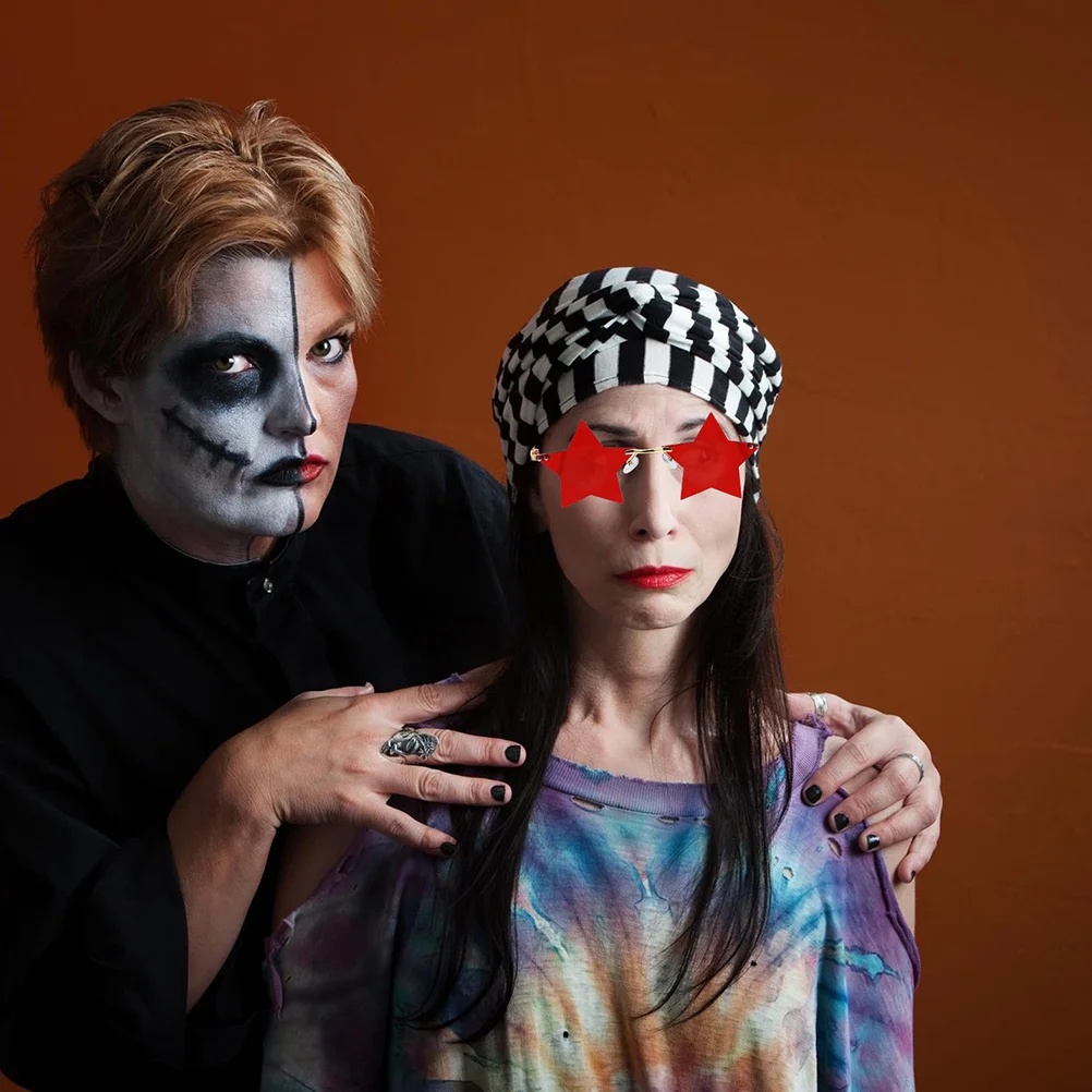 

2Pairs Personality Star Sunglasses Rimless Five Pointed for Party Festival Carnival Photo Props Decorative Unisex