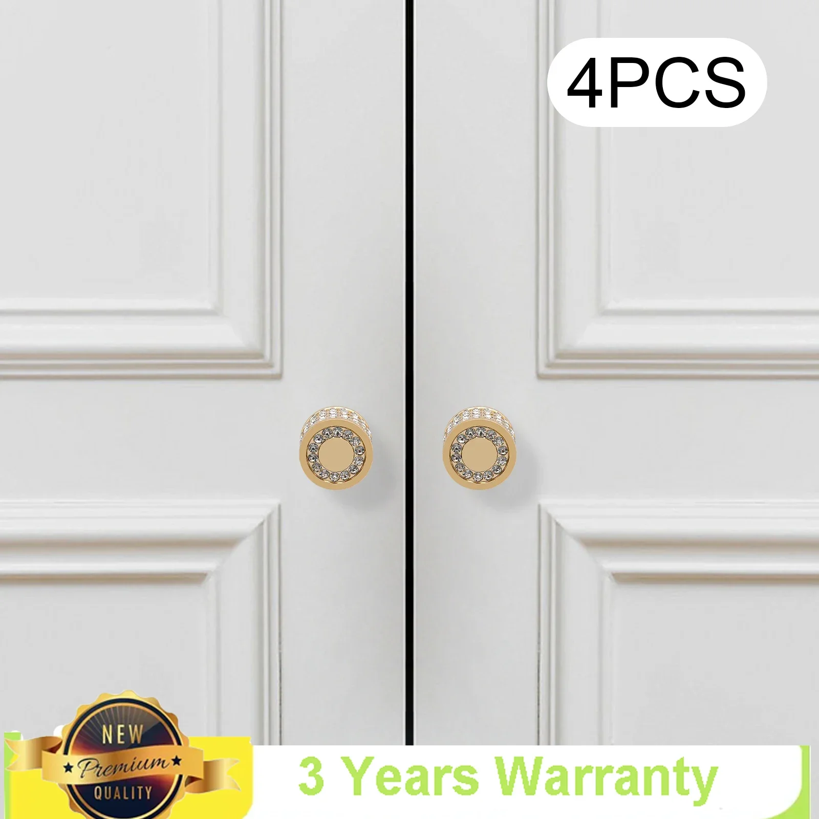4 ชิ้นElegant Goldเฟอร์นิเจอร์ฮาร์ดแวร์,ทนทานและทนทานรอบลูกบิดตู้แกนทองเหลืองสําหรับDressers,ลิ้นชัก,ตู้เสื้อผ้า