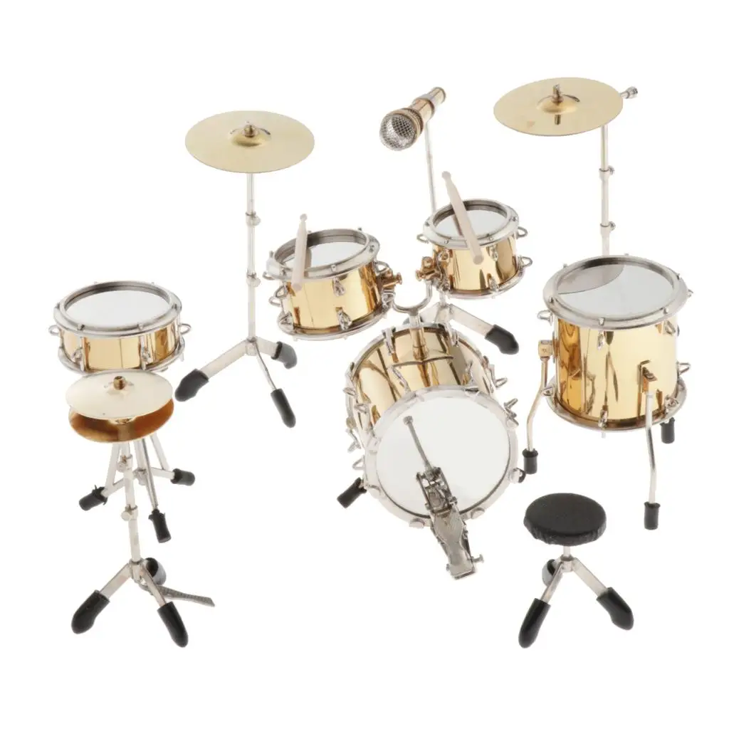 1:6 Scale Miniature Drum Set Collectible Musical Instrument for Blythe BJD