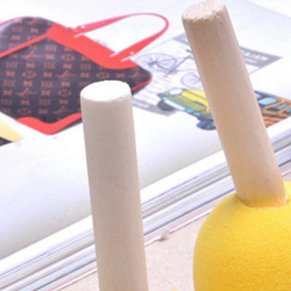 

40Pcs Graffiti Tools Kids Painting Brush Set Sponge Stippler for DIY Crafts Water Absorbing Handle Lightweight Safe for Children