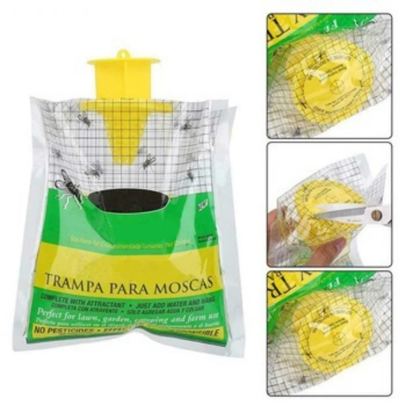 For Outdoor Hanging Fly Trap Disposable Insect Bug Attract Fly Catcher Bag Mosquito Trap Catcher Wasp Fly Killer Flie Trap