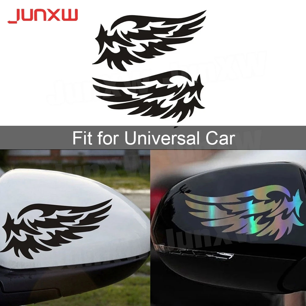 

Angel Wings Lovely Car Decal Stickers Motorcycles Decoration 3D Reflective Waterproof Stickers Rearview Glue Stickers