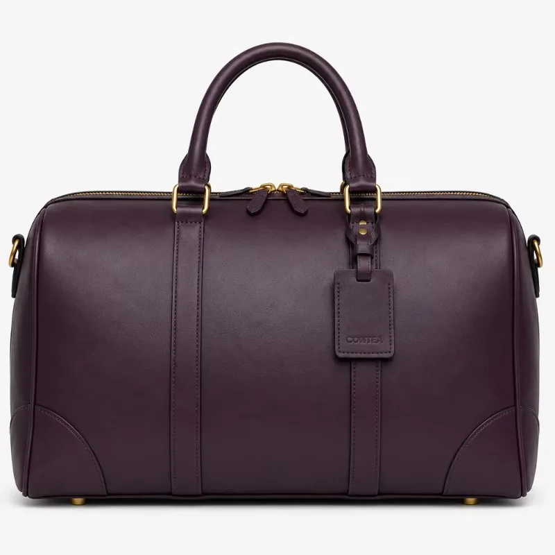 PU leather travel bag, large capacity weekend bag, carry-on overnight bag