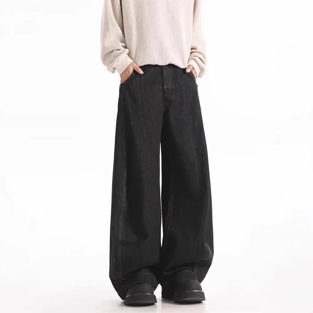 

Black Wide-leg Jeans Men's 2026 New Loose Retro Jeans Straight Casual Long Pants Men's Clothing
