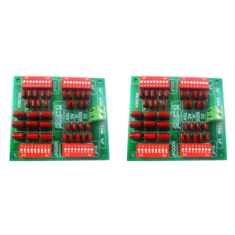 JABS-2X Dnc2b04 1Nf To 9999Nf Step-1Nf Four Decades Programmable Capacitor Board Polypropylene Film Capacitor C35 Din,No Case