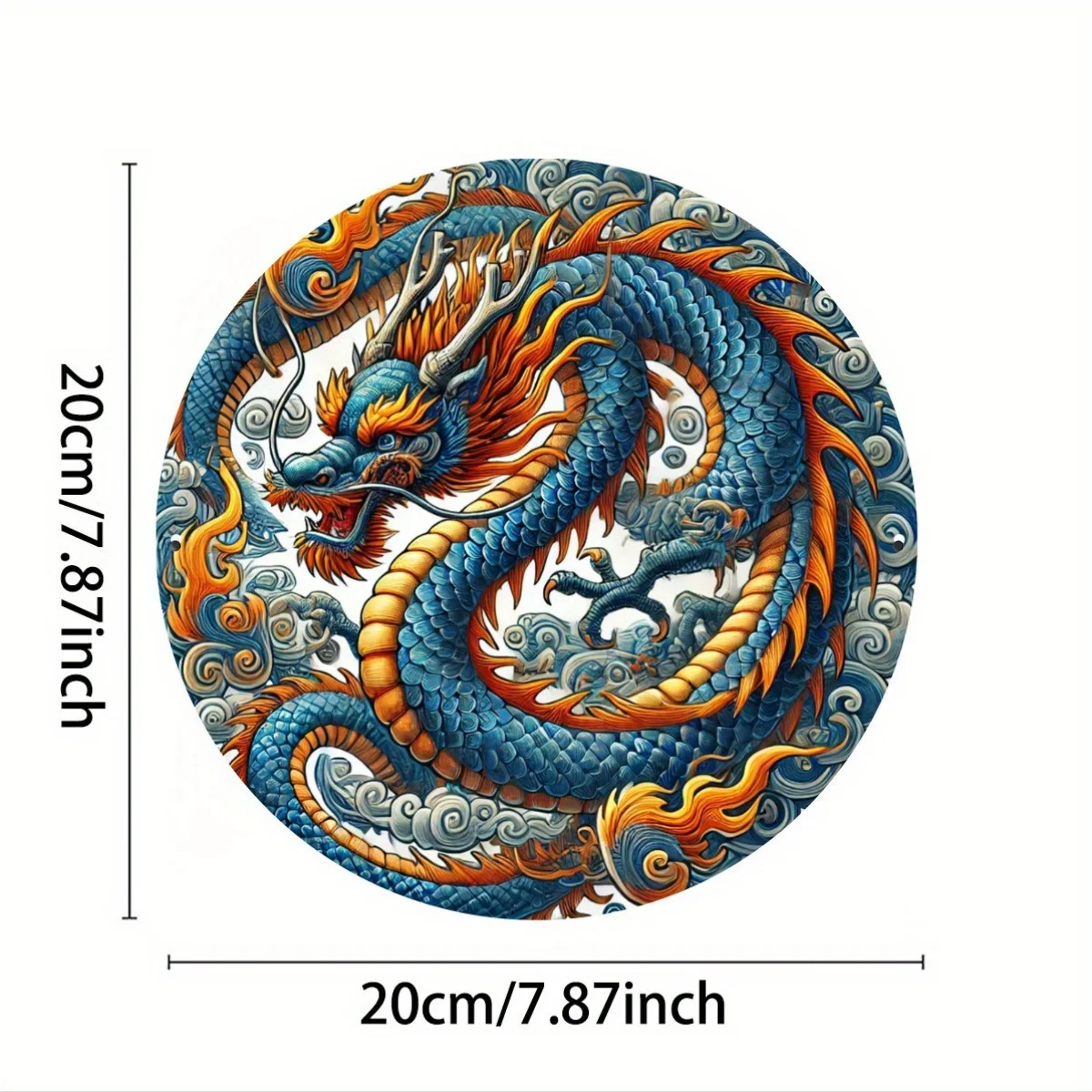 Crafted Rainbow Dragon Circular Sign , Waterproof, Non-Fading, Corrosion & Weather Resistant, Festive Candy Land Theme Decor