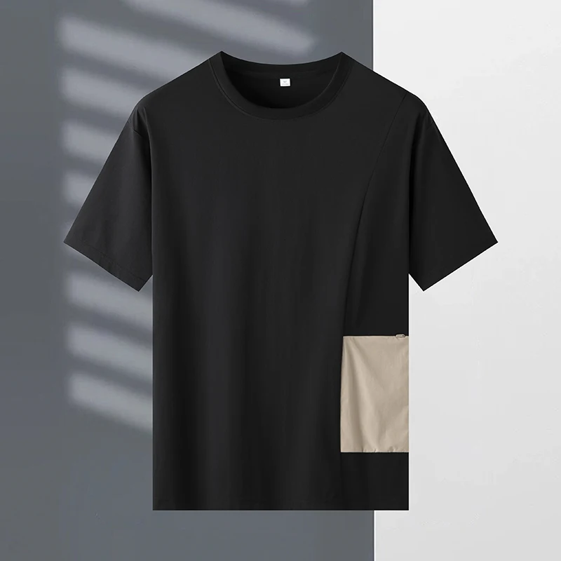 

Men's Quick-Dry Short Sleeve T-Shirt, Breathable Moisture-Wicking Round Neck Tee with 3D Pocket for Summer Outdoor