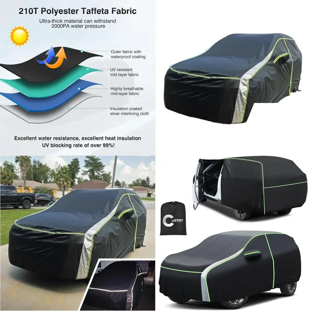 

All-Weather Waterproof Car Cover for 2002-2026 Sorento Models with Zippered Door & Reflective Strips for Sun, Rain, Dust, and UV