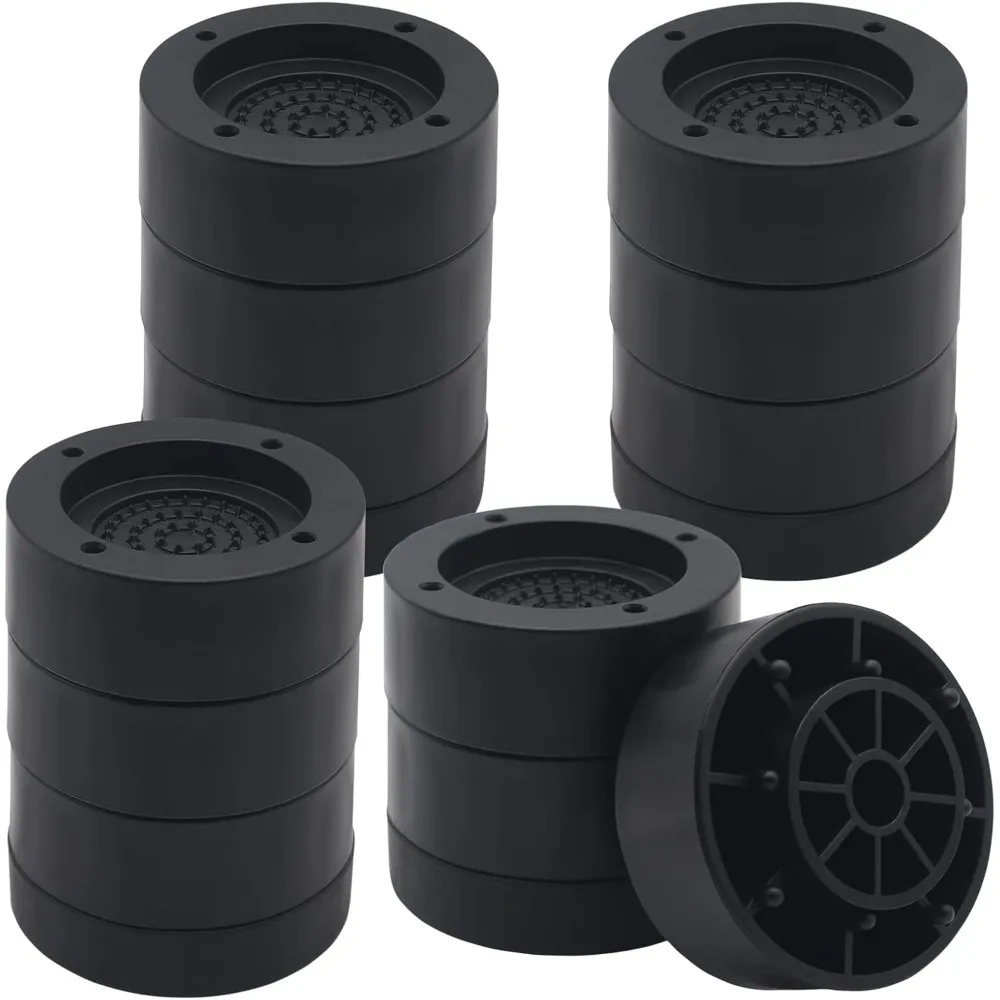 

4 Sets Black Round Furniture Risers, Heavy Duty Bed Risers Lifts Height 1, 2, 3 inch, Adjustable Bed Lifts Risers for Bed Frame,