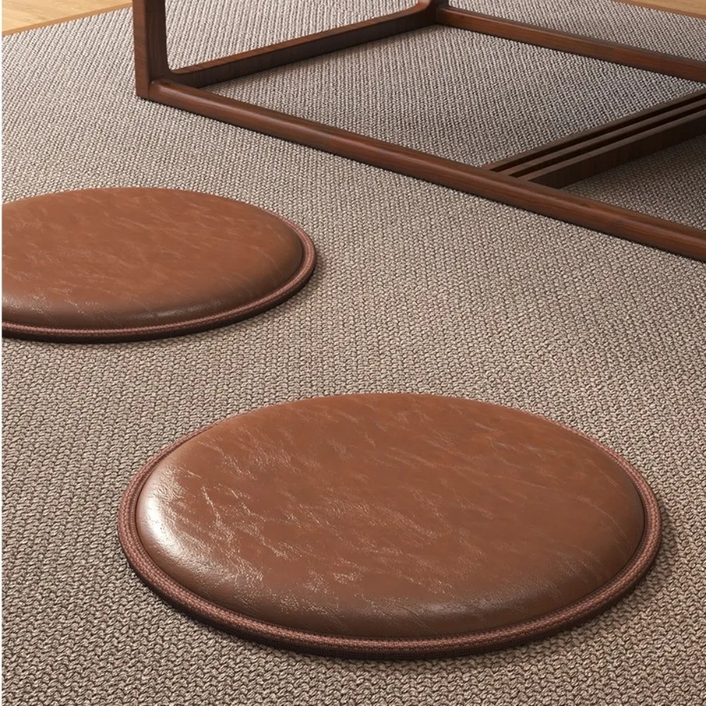 Zafu Thick Leather Cushion Non-Slip 35/40cm Round Sitting Seat Pad Waterproof Soft Dining Chair Pad Meditation