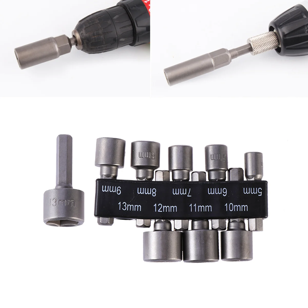 

9Pcs Chrome Vanadium Steel Screwdriver Bit Set 5-13Mm Hexagon Shank Socket Adapter for Household DIY Auto Machine Repair