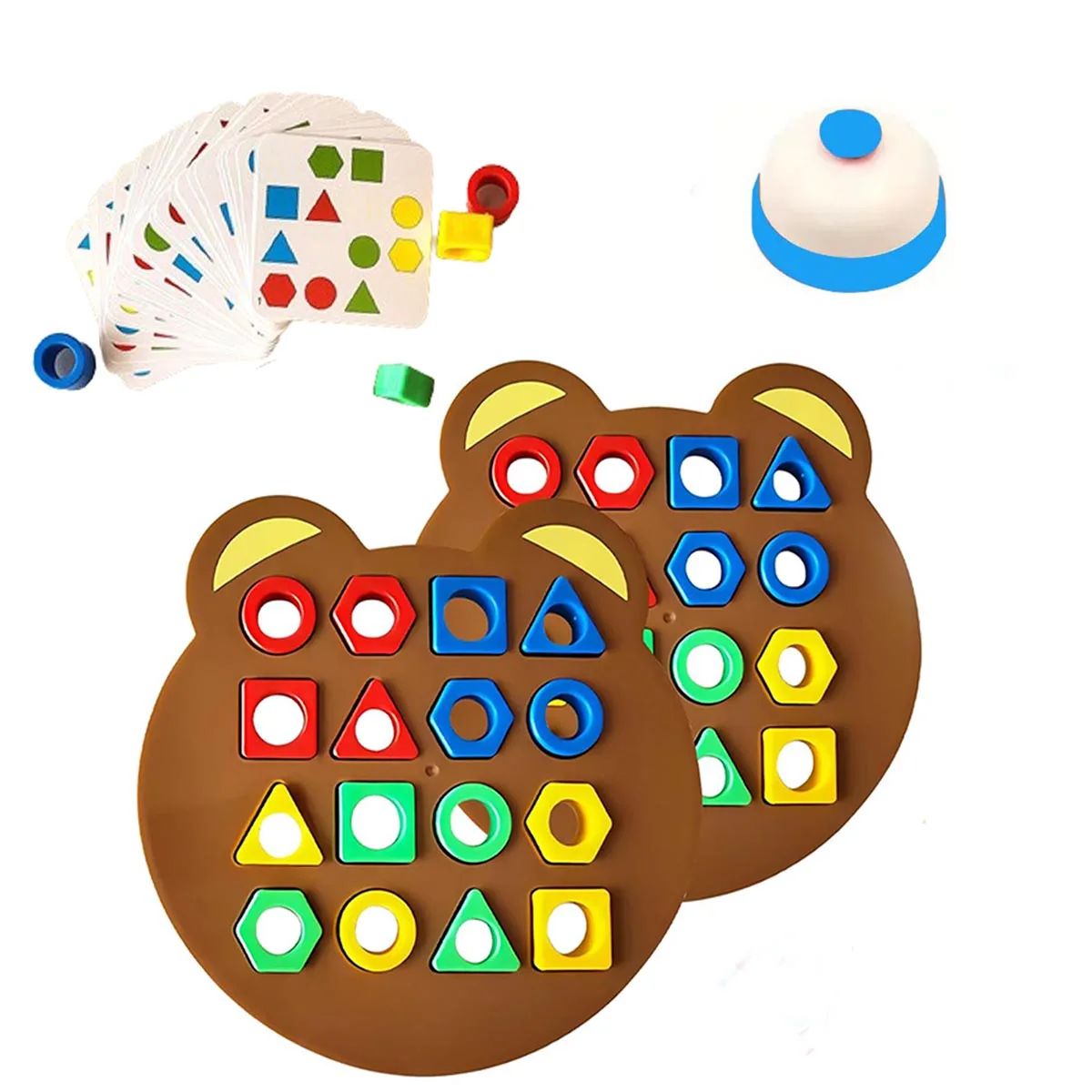 1 Set Little Bear Geometry Matching Puzzle Puzzle Education Block Parent Child Interactive Board Game