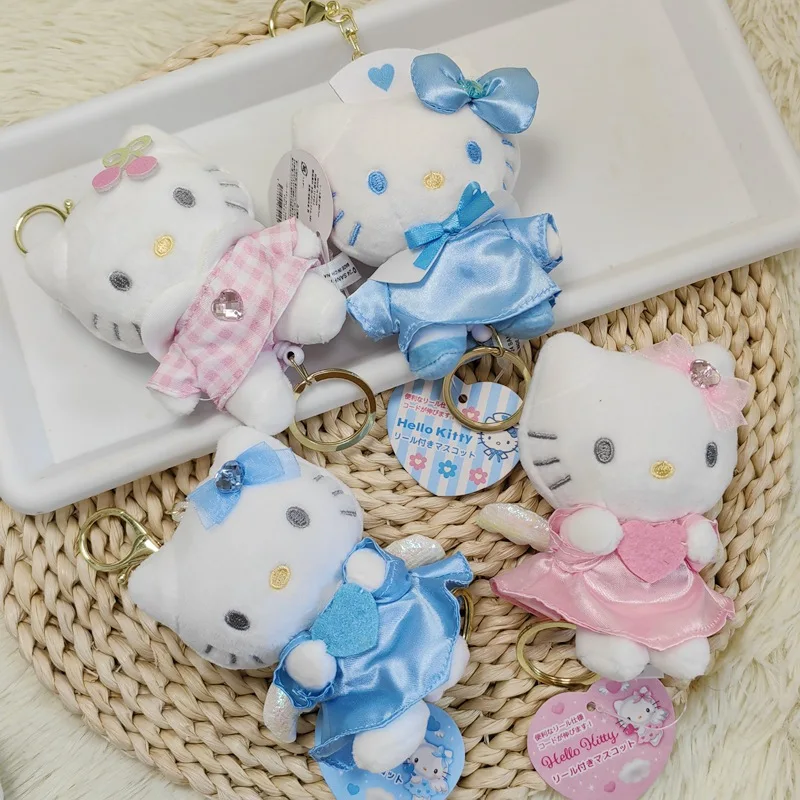 Olá kitty anjo enfermeira brinquedos de pelúcia kawaii chaveiro telescópico mochila pingente acessórios meninas festival tema presentes