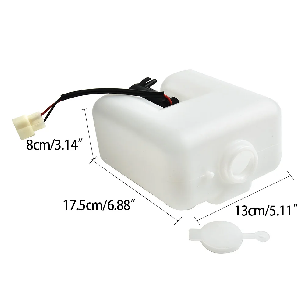 2Pin Car Plastic + Metal White Windshield Washer Reservoir Bottle Tank W/12V Pump Hose Jet Universal Accessories For Vehicles