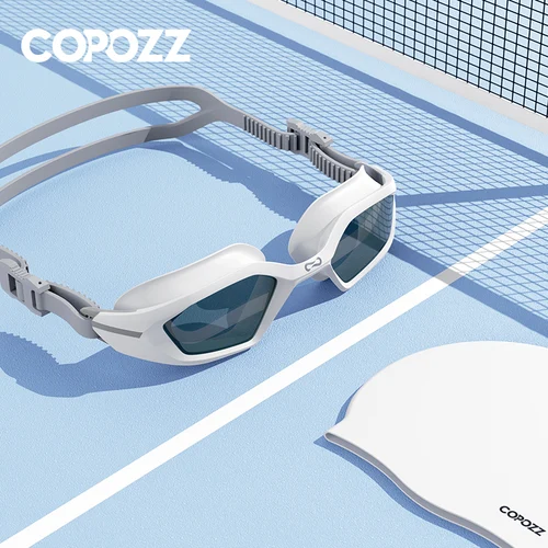 Imagen 2 del producto COPOZZ profesionales gafas de natación,gafas natacion hombre,gafas piscina hombre mujer,gafas natación graduadas,antiniebla protección UV ajustables para adultos gafas de piscina, electrochapadas gafas hombre,