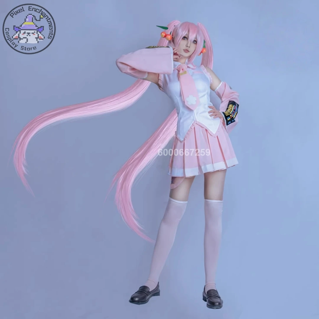 

Virtual Idol Cosplay Costume Anime Role Playing Hot Official Outfit Pink JK Dress Wig for Women Adult Comic Con Halloween Party