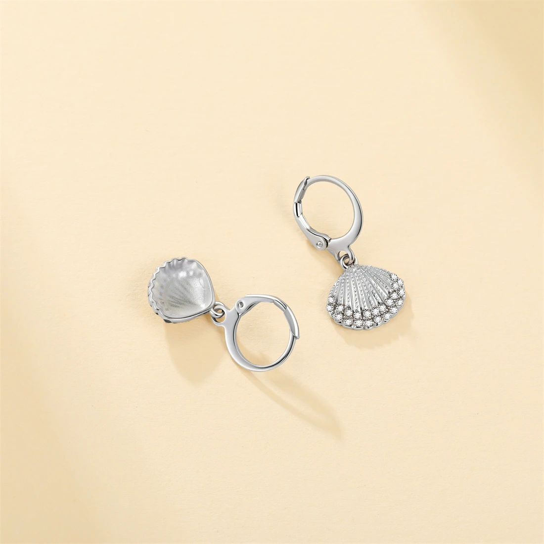 Eueavan Zirkon-Seestern-Muschel-Creolen aus Edelstahl, geometrische Ohrringe für den Sommerurlaub am Strand, für Damen, Party-Schmuck, Geschenk – Detail 24