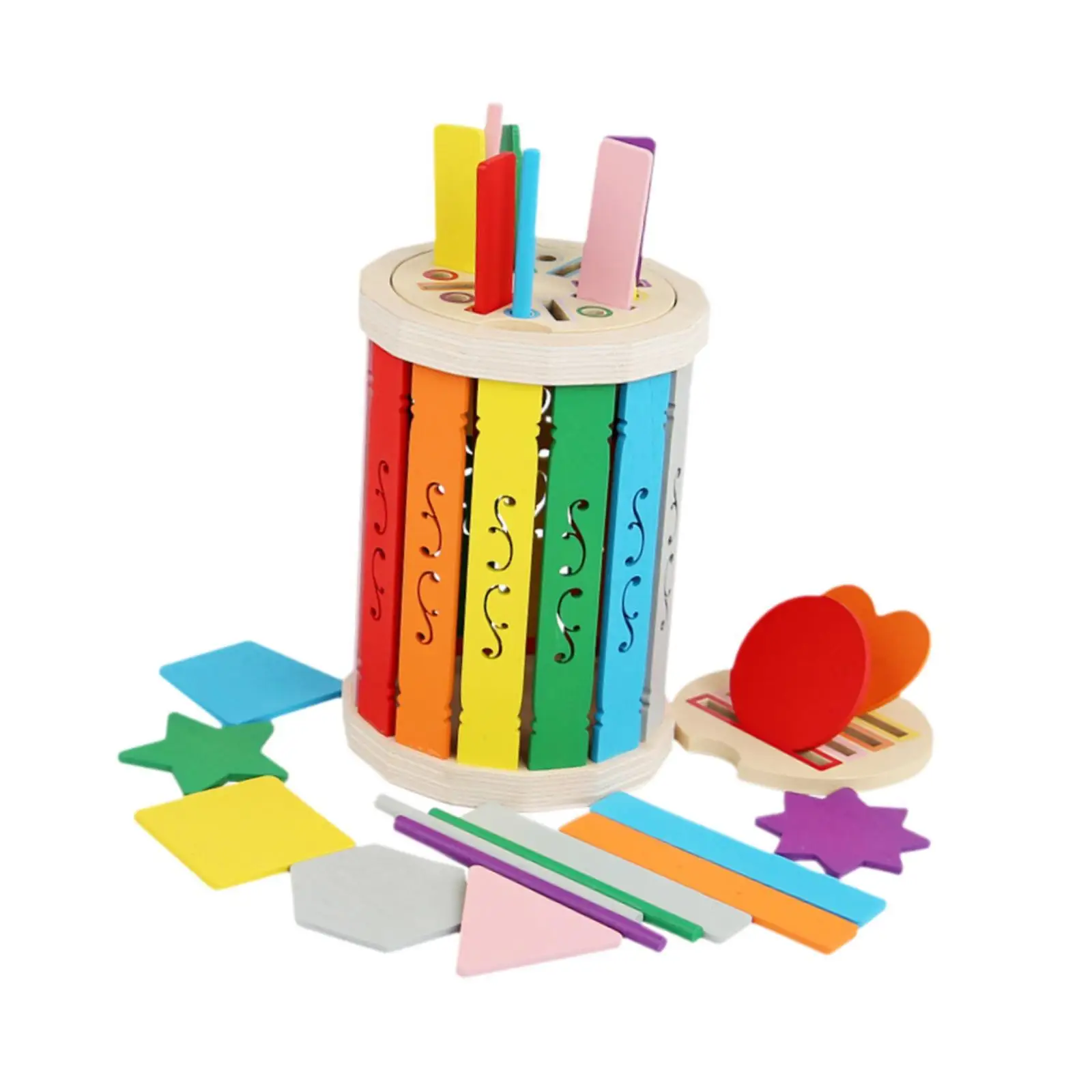 Giocattolo per l'ordinamento delle forme e dei colori Gioco di abbinamento da tavolo occupato Apprendimento precoce Selezionatore di forme delle abilità motorie fini per bambini di 2-3 anni