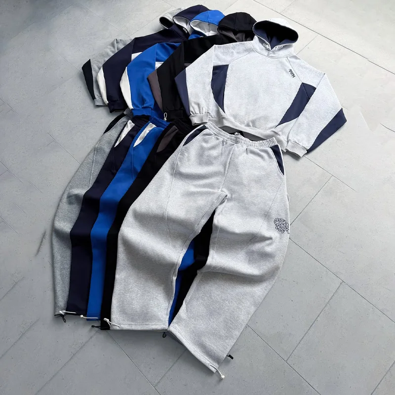 

Y2K мужская одежда оверсайз уличная хлопковая толстовка унисекс топ классический хип-хоп с вышивкой повседневные брюки уличная одежда