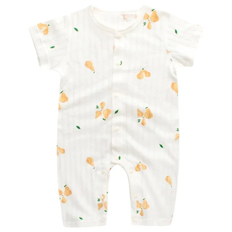 

Summer New Ultra-thin Pure Cotton Short-sleeved Trousers Baby Air-conditioned Clothes Fresh Pear Boneless Newborn Onesie