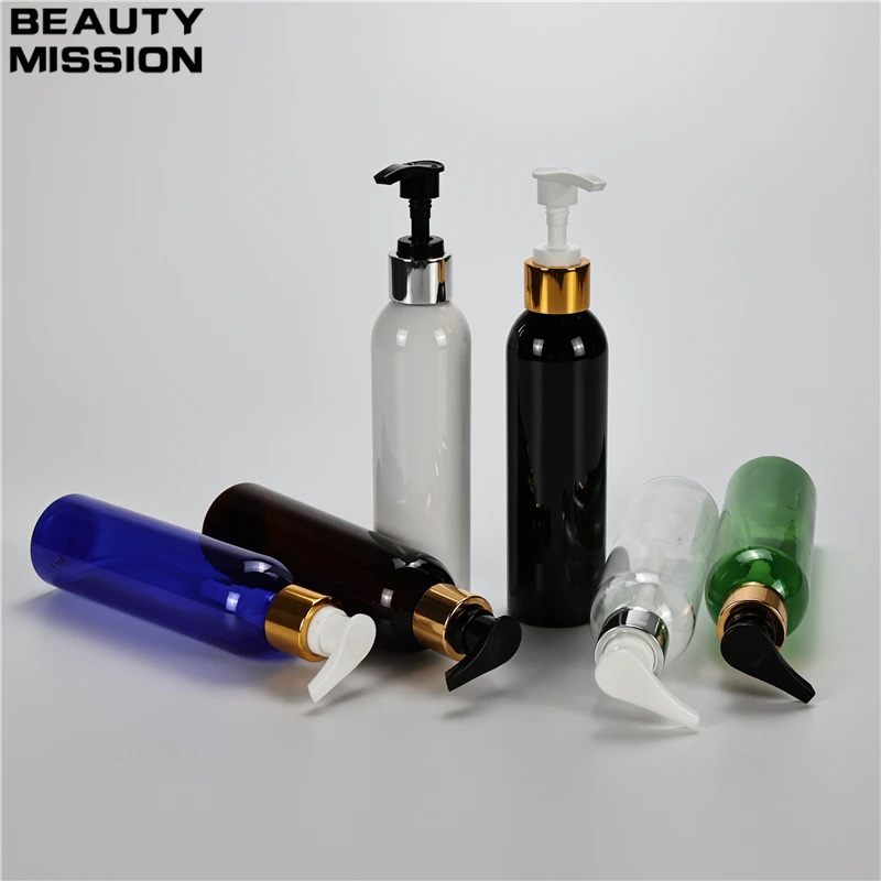 Multicolor 180ML X 30 Plastic Lotion Bottle Travel Size Liquid Soap Bottle Shower Gel PET Container With Gold Collar Lotion Pump