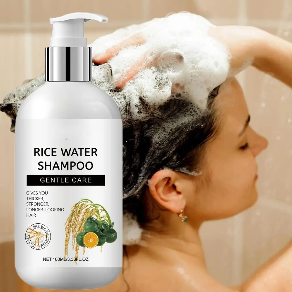 

Sulfate Free Rice Water Shampoo Scalp Cleansing Hydrating Biotin Thickening Shampoo Moisturizing Massage Hair Shampoo