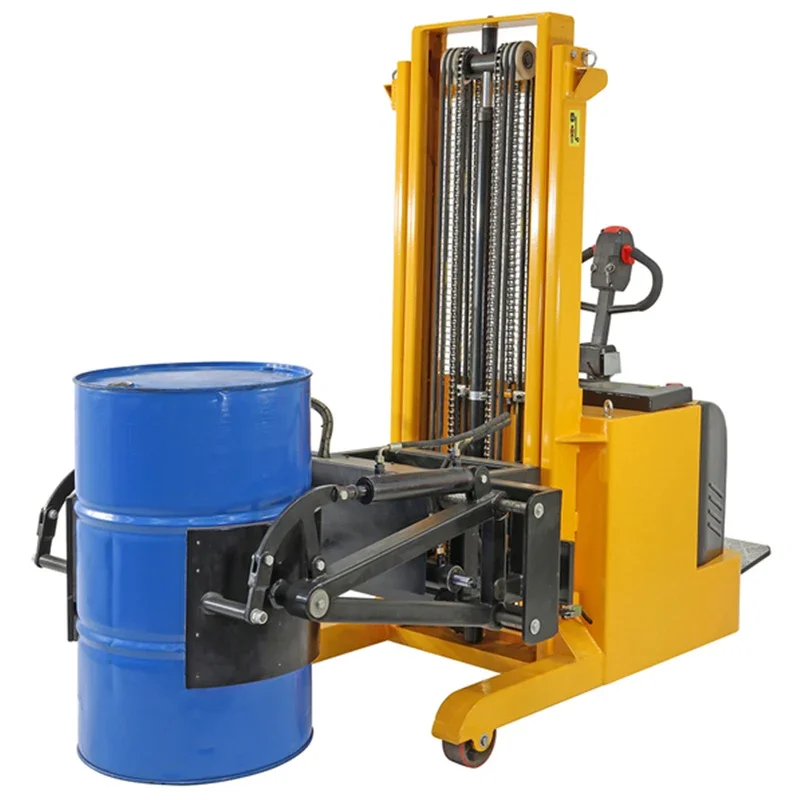 

Counter Balance Full Electric Oil Drum Rotator Stacker With 800kg Loading Capacity