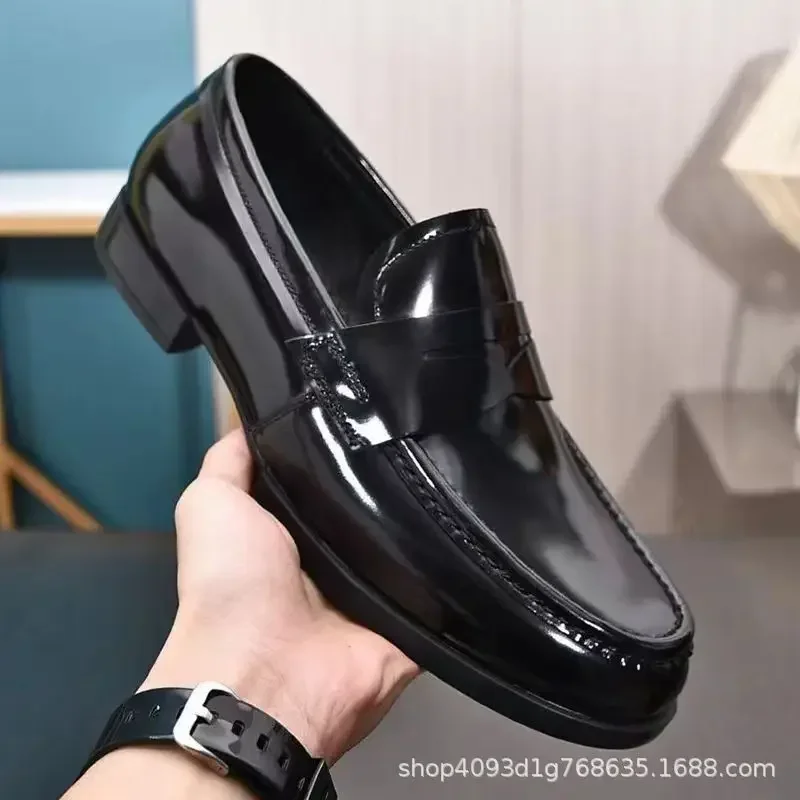 

Italian High-end Leather Slip-on Shoes Mens Business Dress Square Toe British Slip-On Formal Casual Loafer Oxford Shoes Wedding