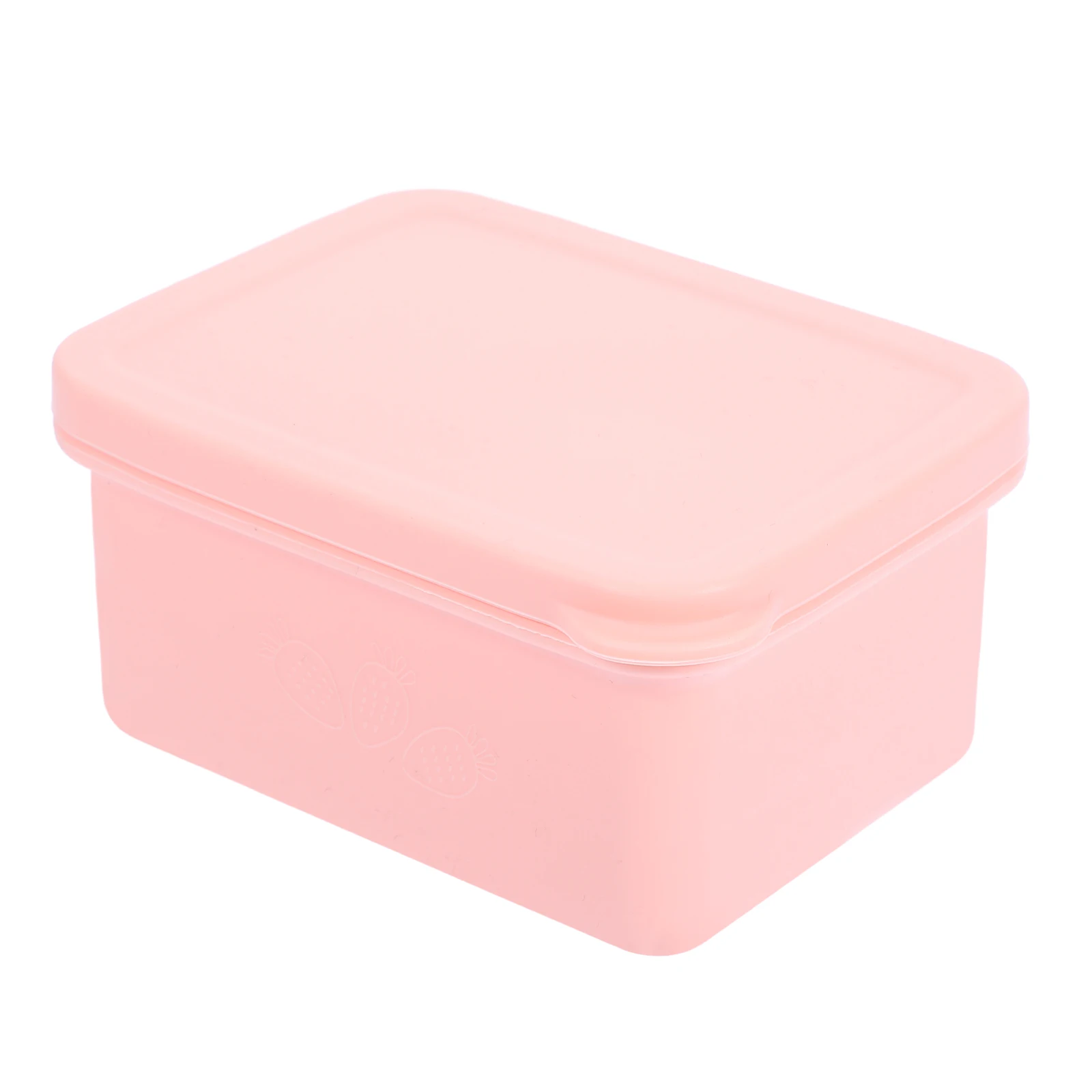 Silicone Food Storage Containers Pink Square Sealed Grade Meal Prep Boxes Portable Reusable Containers For Microwave Baby