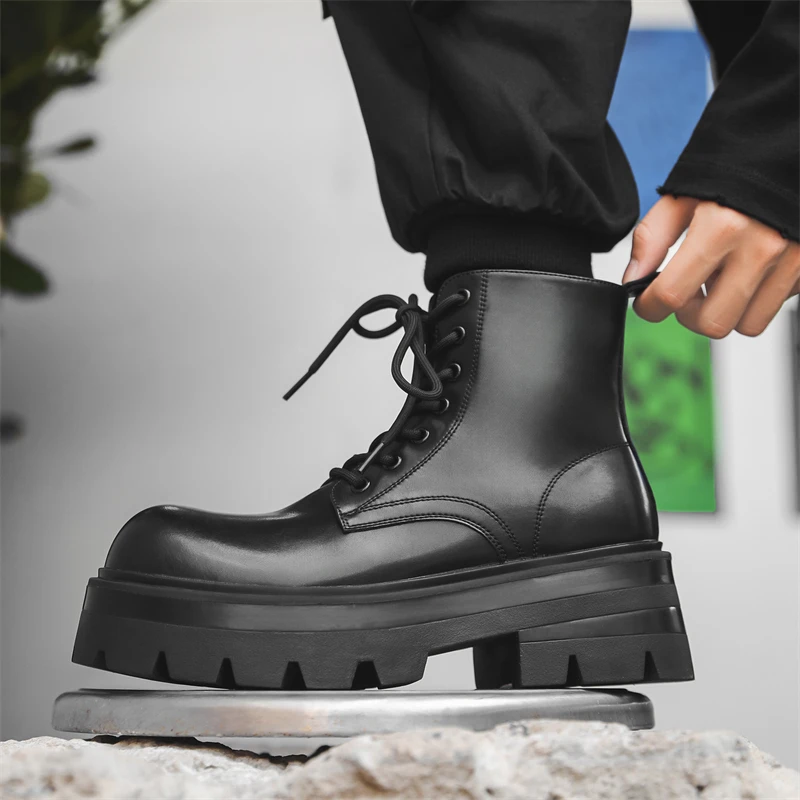 

Мужские повседневные кожаные ботильоны в британском стиле, зимние дизайнерские ботинки на толстой плюшевой подкладке, модные прогулочные ботильоны из ткани «Оксфорд»