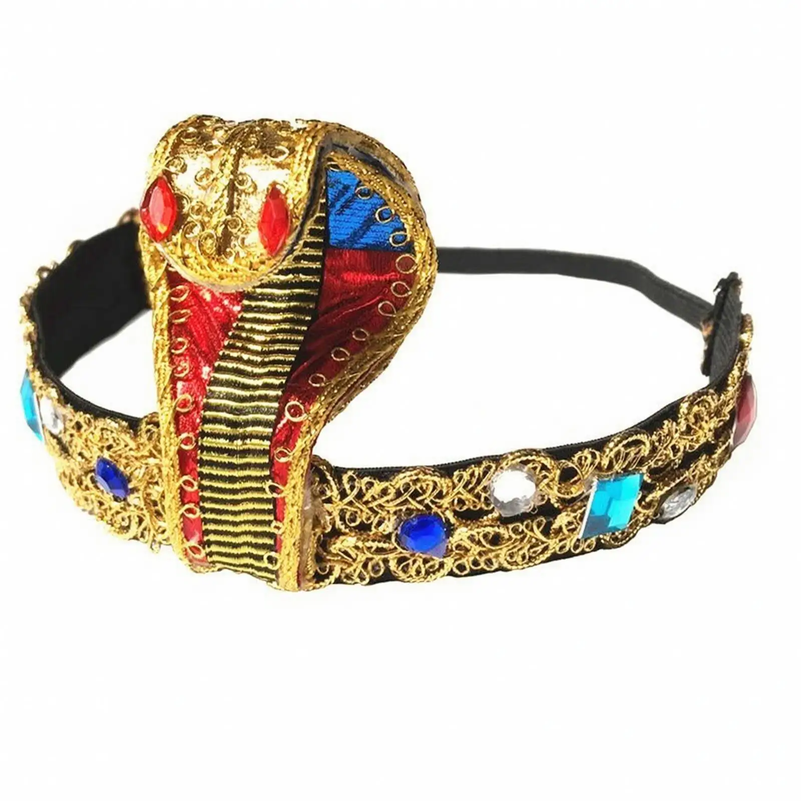 Gold Cobra Headpiece Egyptian Cleopatra Crown Headband for Women Halloween Cosplay Costume Party Head Accessory