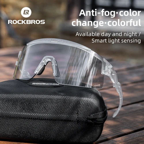 ROCKBROS-gafas de sol ultraligeras para ciclismo para hombre y mujer, lentes fotocromáticas con protección UV, a prueba de viento, para ciclismo, MTB y carretera