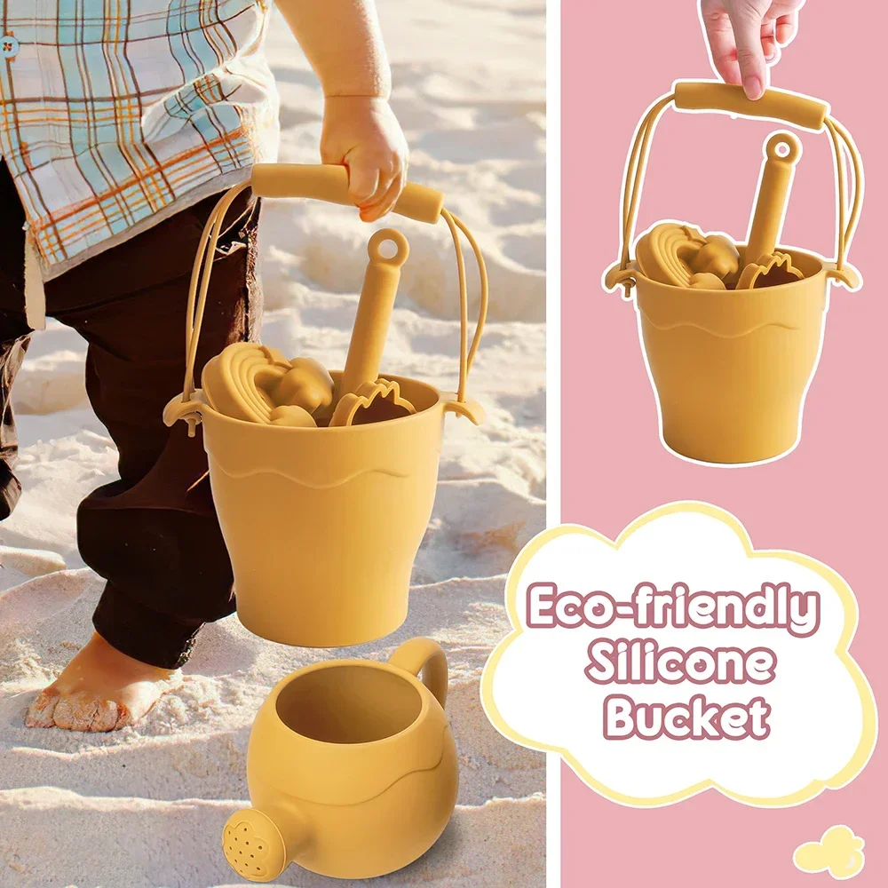 9PCS/8PCS Summer Beach Set Toys For Kids Digging Sand Plastic Bucket Watering Bottle Shovels Children Beach Water Game Toys Tool