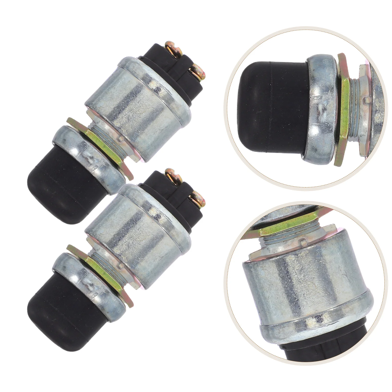 

Vehicle and Ship Start Switch Buttons Boat Engine Starter Trumpet Black Waterproof