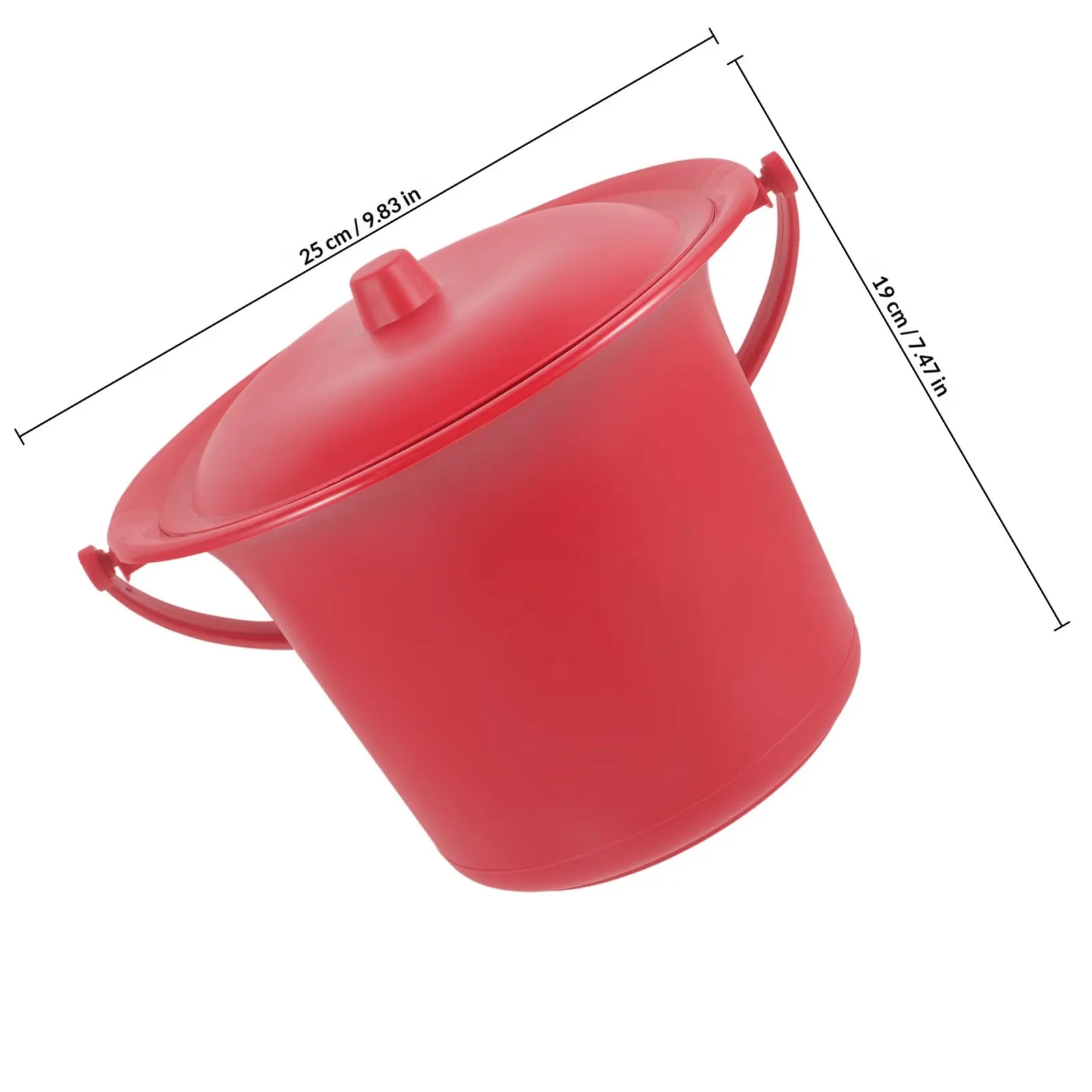 Portable Red Spittoon for Wedding Decor Thick PP Material with Lid Odor-Isolating Night Urine Pot Adult Household Chamber Pot