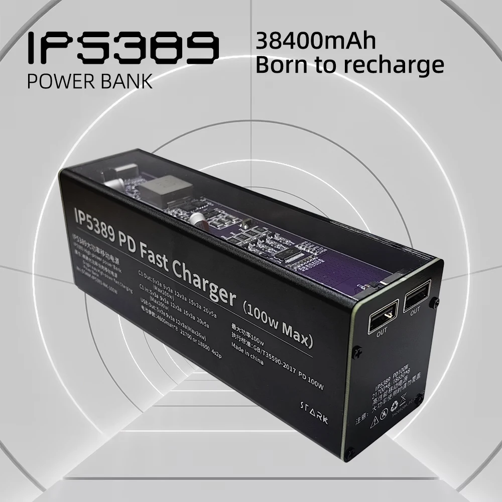 اتجاهين PD100W لتقوم بها بنفسك قوة البنك حافظة غلاف من الألومنيوم 21700 18650 بطارية لا لحام 40000mah تهمة للهاتف المحمول شحن سريع